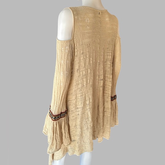 Free People For the Love of Flowers Bell Sleeve Tunic Oversized Small - Picture 5 of 9